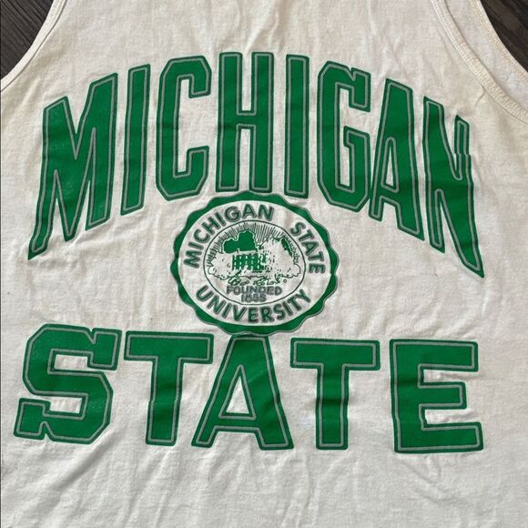VINTAGE 90S MICHIGAN STATE GRAPHIC TANK TOP MENS LARGE - Picture 2 of 7